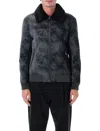 Sword 6.6.44 Sword Sword Eco-leather Biker Jacket With Shearling Collar In Blue