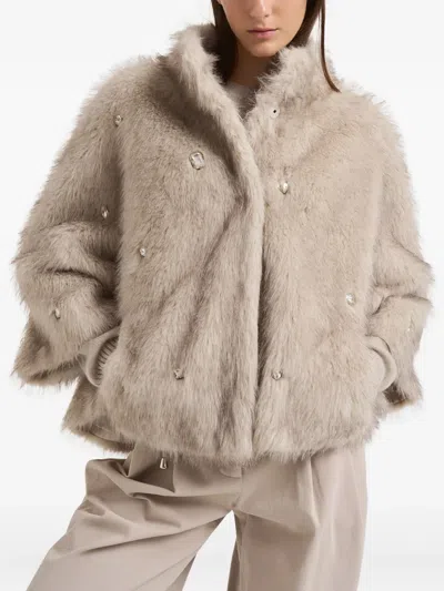 Sword 6.6.44 Embellished Coat In Neutral