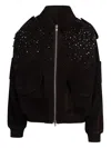 Sword 6.6.44 Embellished Leather Jacket In Brown