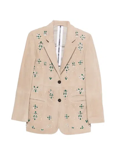 Sword 6.6.44 Embellishment Single-breasted Jacket In Pink