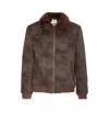 Sword 6.6.44 Sword Sword Eco-leather Biker Jacket With Shearling Collar In Brown