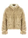 Sword 6.6.44 Faux-fur Buckled Coat In Neutral