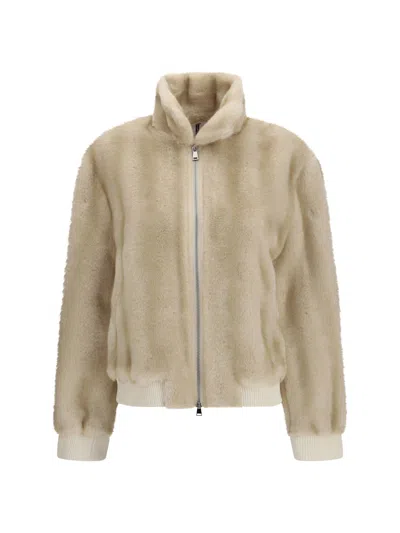 Sword 6.6.44 Faux Fur Jacket In Beige