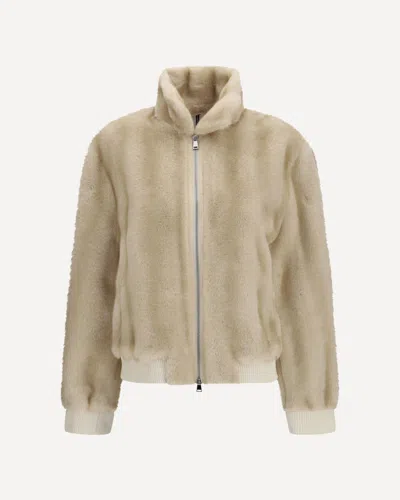 Sword 6.6.44 Faux Fur Jacket In Cream