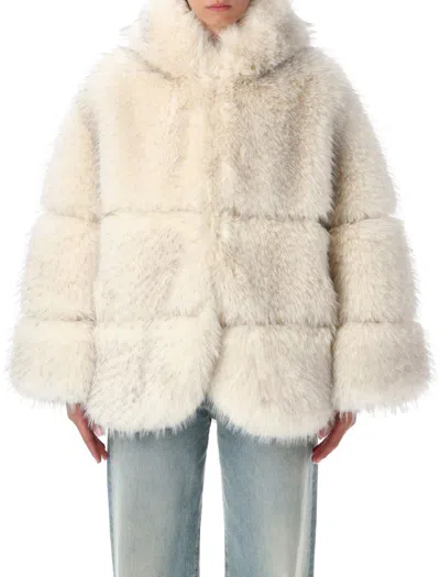 Sword 6.6.44 S.w.o.r.d 6.6.44 Faux Fur Jacket With Hood In Neutral