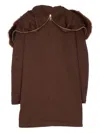 Sword 6.6.44 Faux-fur-trimmed Buttoned Jacket In Brown