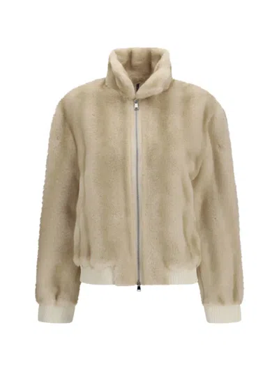 Sword 6.6.44 Faux-fur Cropped Jacket In Neutral