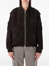 Sword 6.6.44 S.w.o.r.d 6.6.44 Brown Suede Bomber With Patch Pockets In Brown