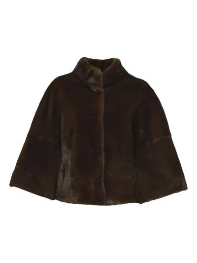 Sword 6.6.44 Funnel-neck Coat In Brown