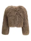 Sword 6.6.44 Mongolia Short Fur Jacket In Brown