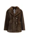 Sword 6.6.44 Wide-lapel Patch-pocket Coat In Brown