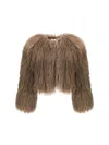 Sword 6.6.44 Mongolia Short Fur Jacket In Brown