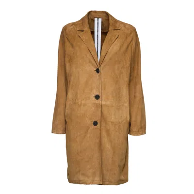 Sword 6.6.44 Goat Suede Loose Fit Coat In Brown