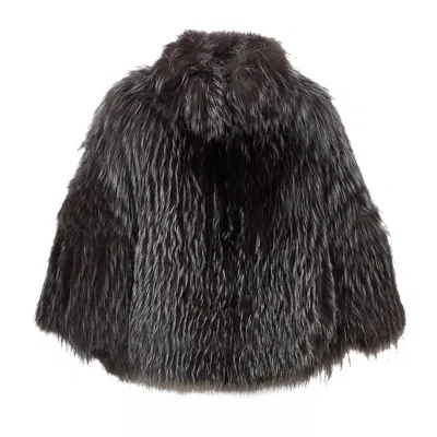 Sword 6.6.44 High Collar Fox Fur Jacket In Black