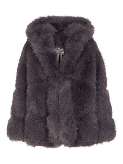 SWORD 6.6.44 HOODED FAUX-FUR COAT