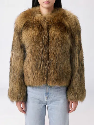 Sword 6.6.44 Faux-fur High-neck Jacket In Brown