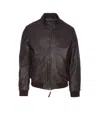 Sword 6.6.44 Cacao Leather Jacket Zip Closure In Brown