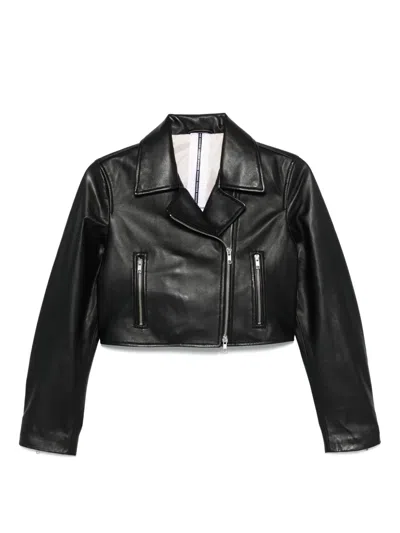 Sword 6.6.44 Leather Biker Jacket In Black