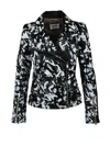 Sword 6.6.44 Leather Biker Jacket - Black/white In Black