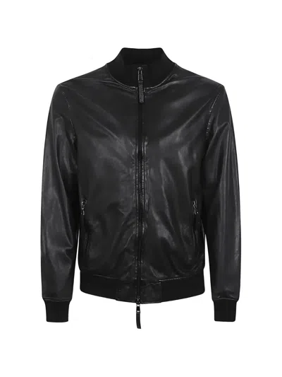 Sword 6.6.44 Leather Bomber Jacket In Black