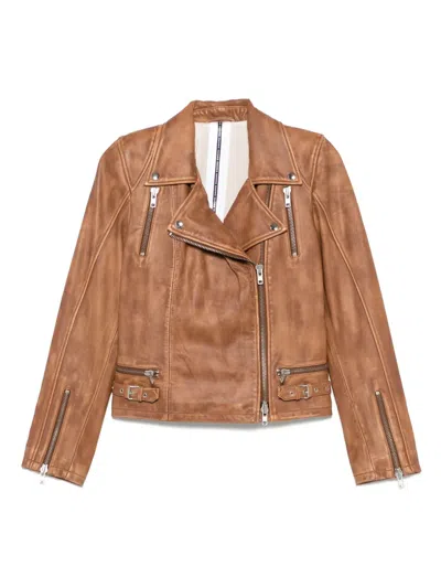 Sword 6.6.44 Leather Jacket In Brown
