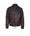 Sword 6.6.44 Cacao Leather Jacket Zip Closure In Brown