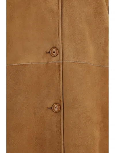Sword 6.6.44 S.w.o.r.d 6.6.44 Leather Shearling Coat In Brown