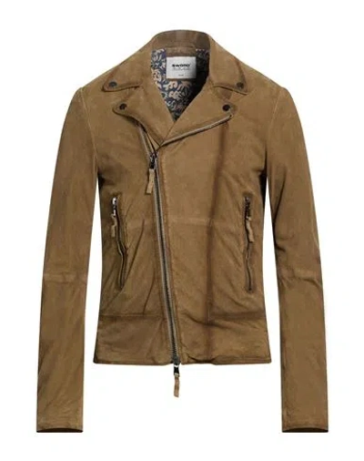 Sword 6.6.44 Man Jacket Khaki Size 40 Leather In Multi