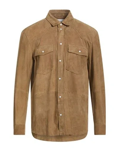 Sword 6.6.44 Man Shirt Beige Size 46 Leather In Brown