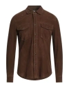 Sword 6.6.44 Man Shirt Brown Size 42 Leather In Brown