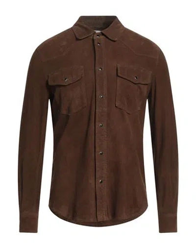 Sword 6.6.44 Man Shirt Brown Size 42 Leather