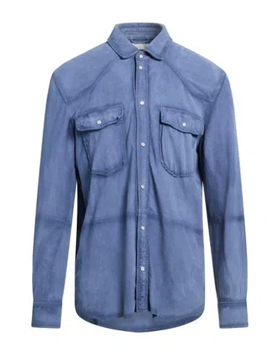 Sword 6.6.44 Man Shirt Slate Blue Size 40 Leather