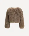 Sword 6.6.44 Mongolia Short Fur Jacket In Brown