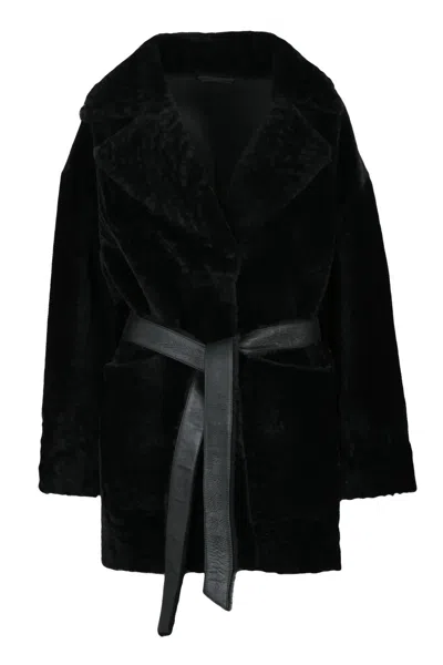 Sword 6.6.44 Real Fur Shearling Coat - Black