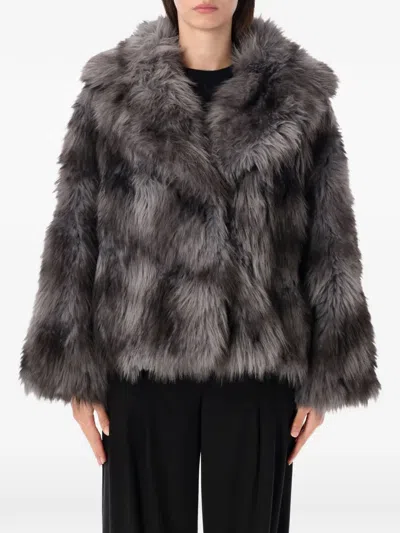 Sword 6.6.44 Sword Faux Fur Coat In Animal Print