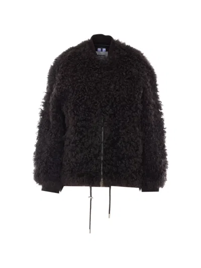 Sword 6.6.44 Shearling Drawstring-hem Jacket In Brown