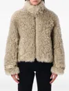 Sword 6.6.44 Sword Beige Shearling Jacket With High Collar In Neutral