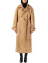 Sword 6.6.44 Sword S.w.o.r.d. 6.644 Long Shearling Coat Beige In Multi