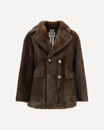 Sword 6.6.44 Wide-lapel Patch-pocket Coat In Brown