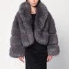Sword 6.6.44 Short Grey Faux Fur Coat