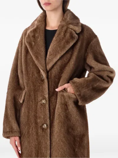 Sword 6.6.44 Single-breasted Oversized Coat In Brown