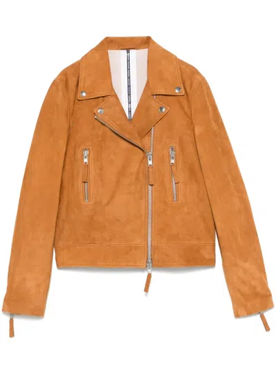 Sword 6.6.44 Suede Biker Jacket In Brown