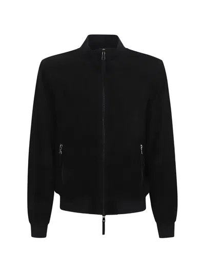 Sword 6.6.44 Suede Zip-up Jacket In Black