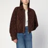 Sword 6.6.44 Brown Leather Bomber Jacket With Studs