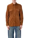 Sword 6.6.44 Sword Buttoned Pocket Suede Jacket In Brown