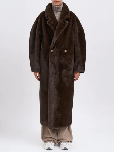 Sword 6.6.44 Sword Faux Fur Coat In Brown
