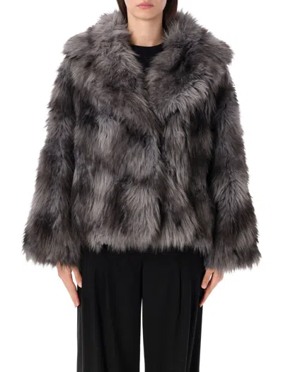 Sword 6.6.44 Sword Faux Fur Coat In Animal Print