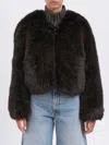 Sword 6.6.44 Sword Faux Fur Jacket In Brown