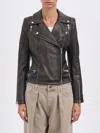 Sword 6.6.44 Sword Leather Biker Jacket In Brown