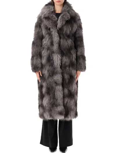 Sword 6.6.44 Sword Long Faux Fur Coat In Multi